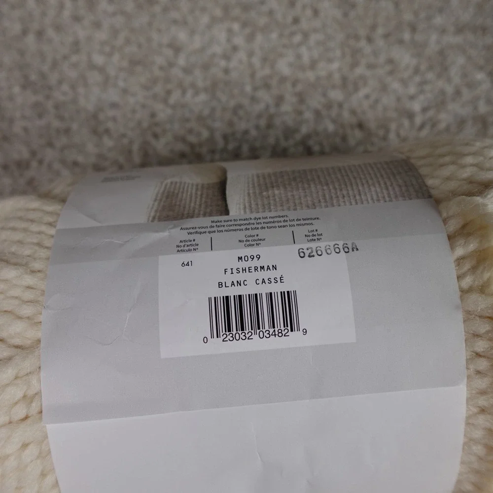 Lion Brand Wool-Ease Thick & Quick Bonus Bundle Fisherman White Yarn 12oz 212yd‎